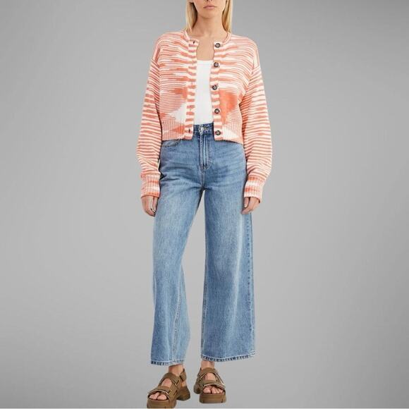 Ciao Lucia Varese Cotten Jacquard-Knit Cardigan in Blush Size Small - Picture 4 of 15